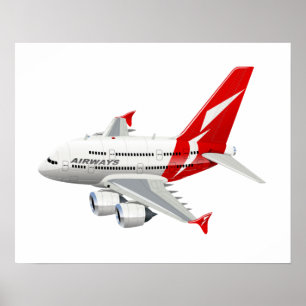 Tecknad flygplan poster