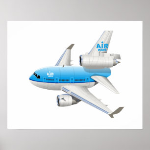 Tecknad flygplan poster