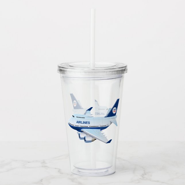Tecknad flygplan take away mugg (Framsida)