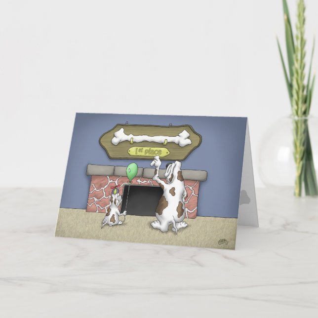 Tecknad Födelsedagskort: Hundar-dagen Kort (Framsida)