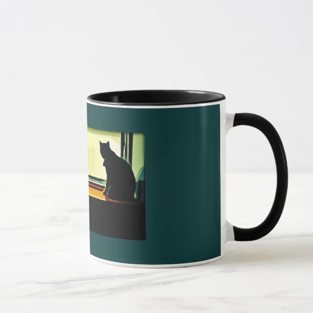 Tecknad Fönster Kattunge Mugg (Höger)