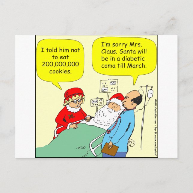 Tecknad för 397 Santa kakakoma Helg Vykort (Framsida)