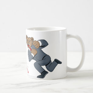 Tecknad för aktiemarknad för tjurbjörnstrid kaffemugg