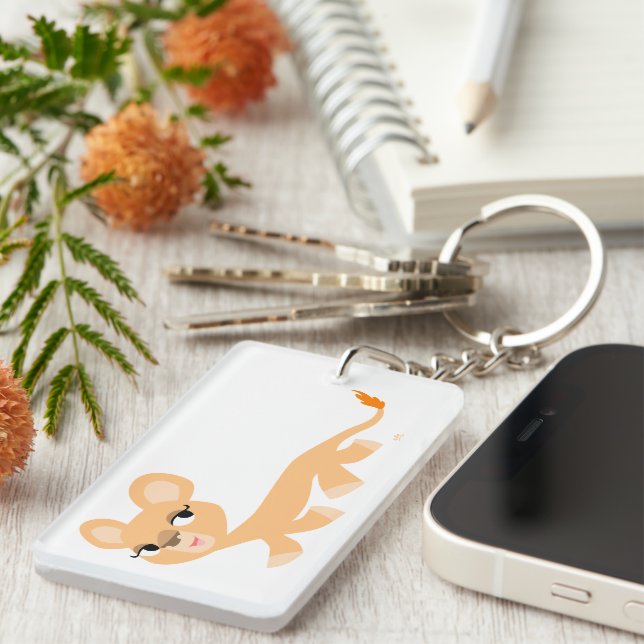 Tecknad för akut Coola Lioness Acrylic Keychain (Högra Framsidan)