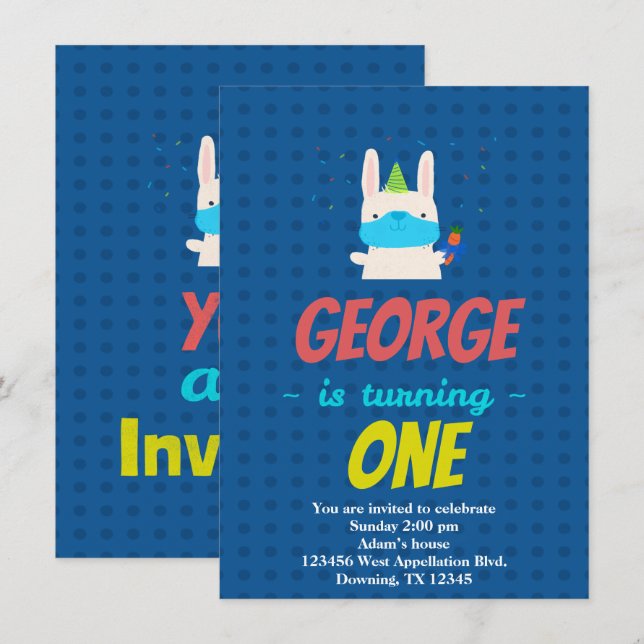 Tecknad för anpassningsbar av  för underordnade ka inbjudningar (Fram/baksida)