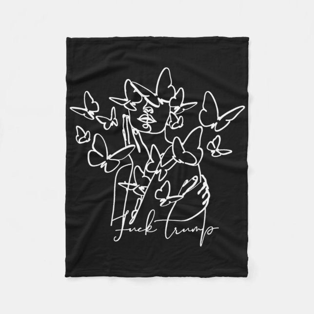 Tecknad för antitrumplösning för Blommigten 86 45  Fleecefilt (Framsidan)