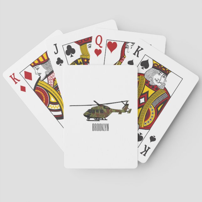 Tecknad för arméhelikopter casinokort (Baksidan)