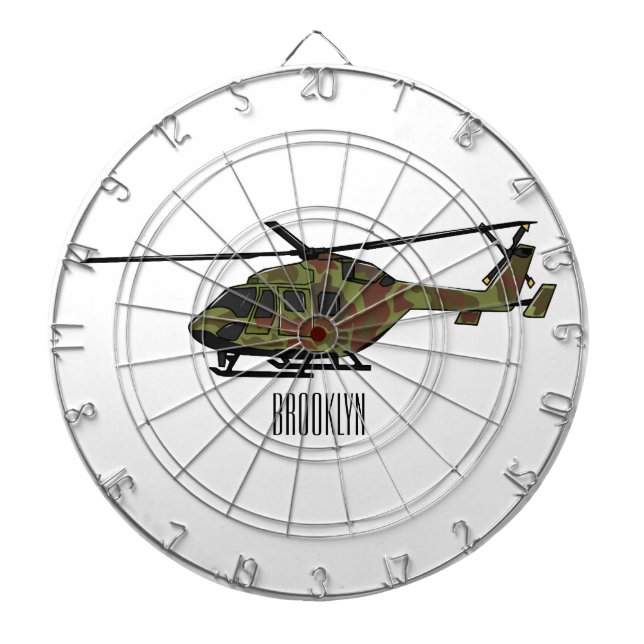 Tecknad för arméhelikopter darttavla (Framsidan)