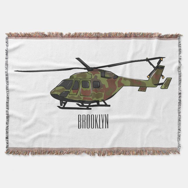 Tecknad för arméhelikopter filt (Framsidan)