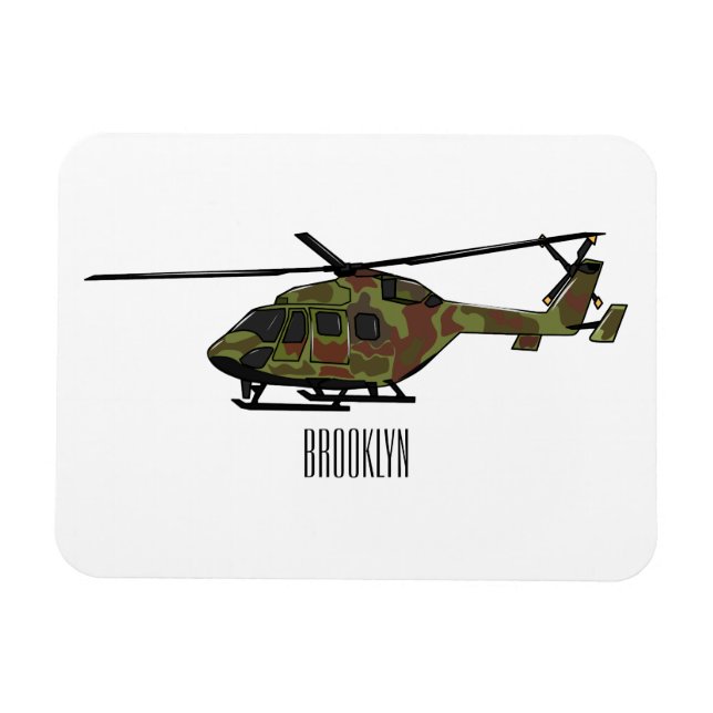 Tecknad för arméhelikopter magnet (Horisontell)