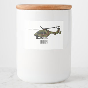 Tecknad för arméhelikopter mat etiketter