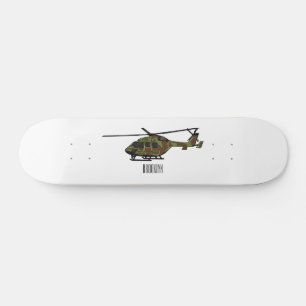 Tecknad för arméhelikopter mini skateboard bräda 18,5 cm