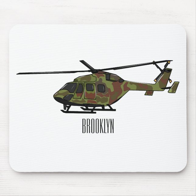 Tecknad för arméhelikopter musmatta (Framsidan)
