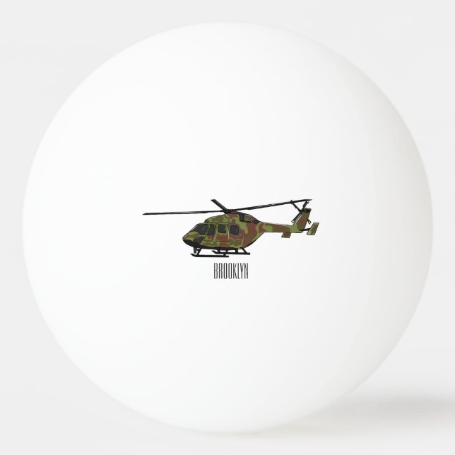 Tecknad för arméhelikopter pingisboll (Framsidan)