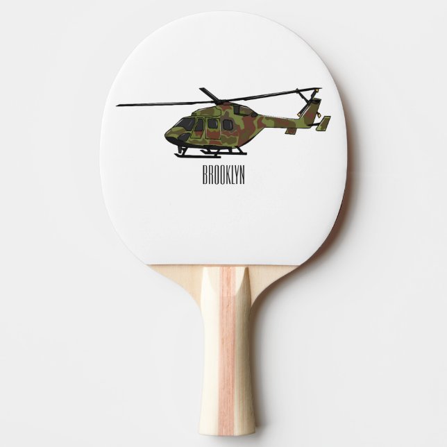 Tecknad för arméhelikopter pingisracket (Framsidan)