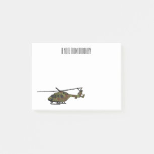 Tecknad för arméhelikopter post-it block
