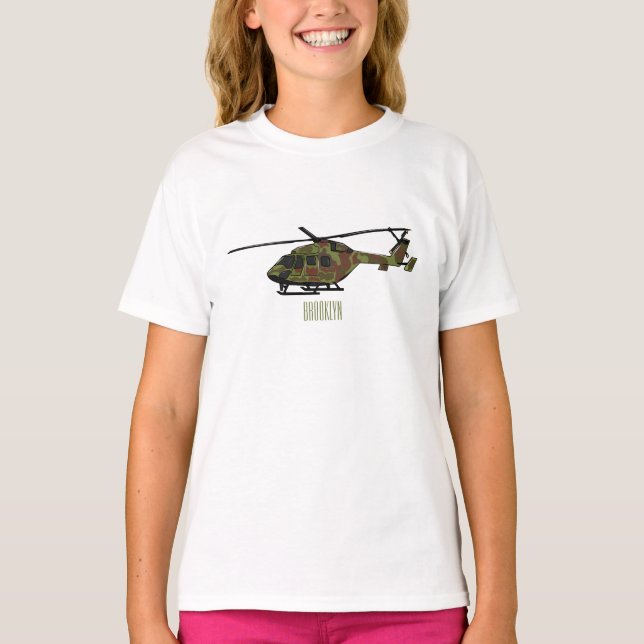 Tecknad för arméhelikopter t shirt (Framsida)