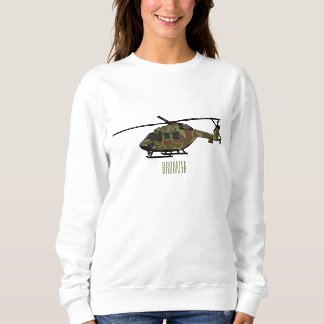 Tecknad för arméhelikopter t shirt (Framsida)