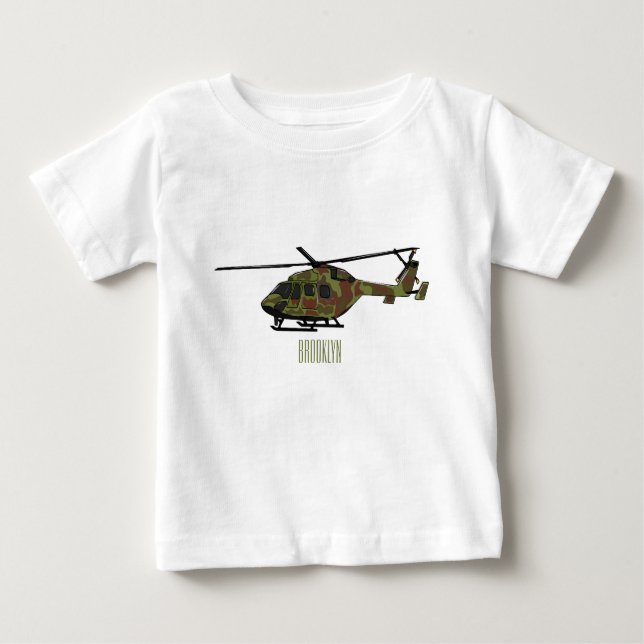 Tecknad för arméhelikopter t shirt (Framsida)