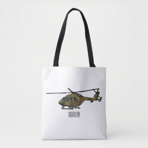 Tecknad för arméhelikopter tygkasse