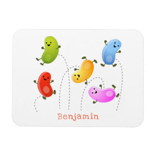tecknad för att visa Cute lycklig jellybeans hop Magnet