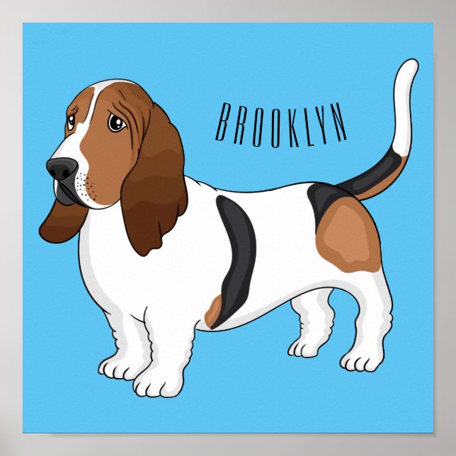 Tecknad för  av bundna hund för Basset Poster (Framsidan)