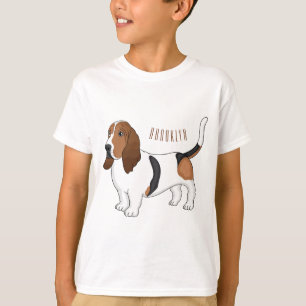 Tecknad för av bundna hund för Basset T Shirt