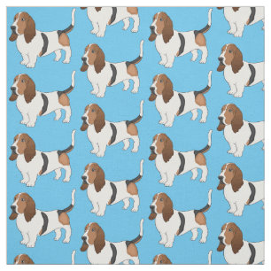 Tecknad för av bundna hund för Basset Tyg