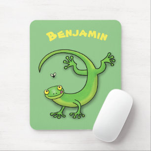 Tecknad för av Cute grönt gecko lizard Musmatta