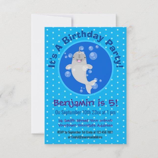 Tecknad för  av knalbubblor i Cute lycklig Inbjudningar (Framsida)