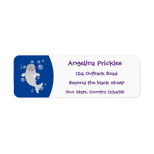 Tecknad för  av knalbubblor i Cute lycklig Returadress Etikett (Framsidan)