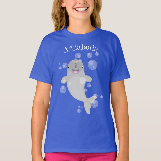 Tecknad för  av knalbubblor i Cute lycklig T Shirt (Framsida)