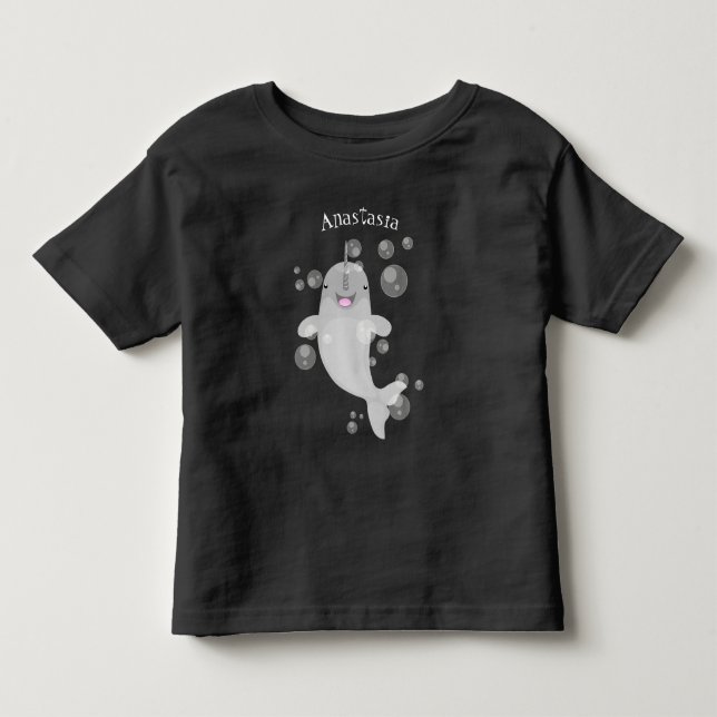 Tecknad för  av knalbubblor i Cute lycklig T Shirt (Framsida)