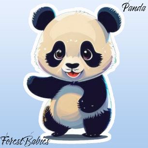 Tecknad för  av kute Panda Bear Unge Klistermärken
