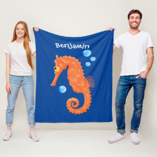 Tecknad för av sjöräddningsbubblor för orange av fleecefilt