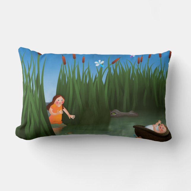 Tecknad för babyMoses påskhögtid Lumbarkudde (Framsida)