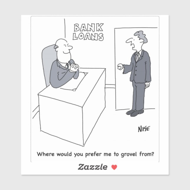 Tecknad för bankutlåning klistermärken (Ark)