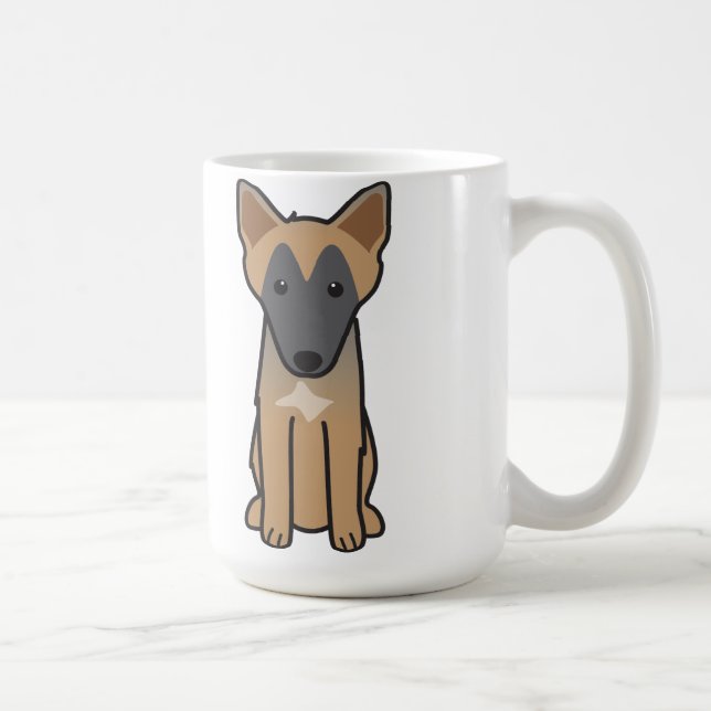 Tecknad för belgareMalinois hund Kaffemugg (Höger)