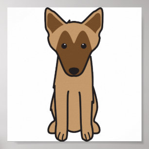 Tecknad för belgareMalinois hund Poster