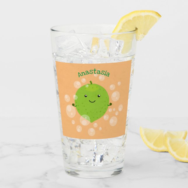 Tecknad för belysning av grönt av kalkbubblor glaskopp (Bakside Is)
