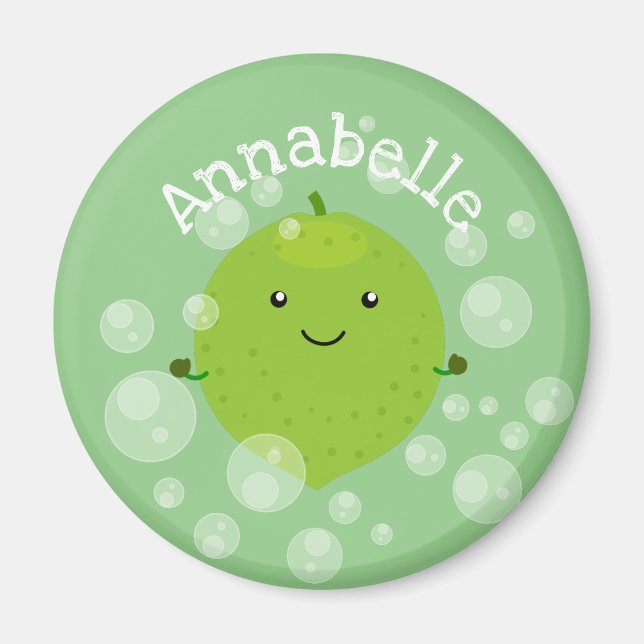 Tecknad för belysning av grönt av kalkbubblor magnet (Framsidan)