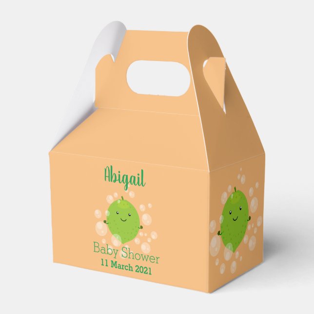 Tecknad för belysning av grönt av kalkbubblor presentaskar (Framsidan Sidan)