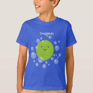 Tecknad för belysning av grönt av kalkbubblor t shirt