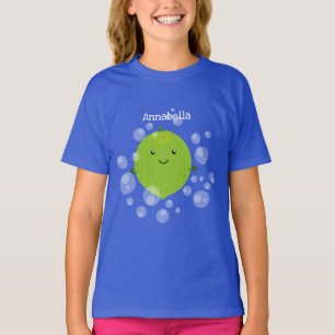 Tecknad för belysning av grönt av kalkbubblor t shirt