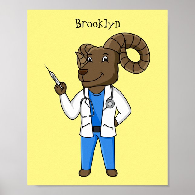 Tecknad för Bighorn Får doktor Poster (Framsidan)