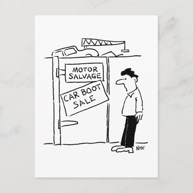 Tecknad för bilbrytning vykort (Framsida)