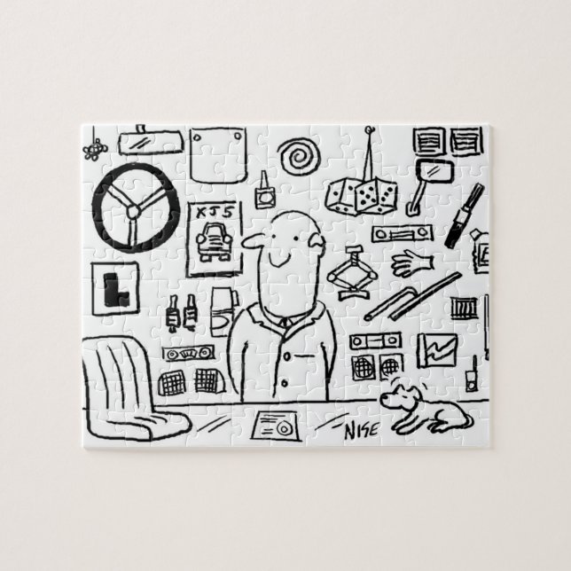 Tecknad för biltillbehör - butik pussel (Horisontell)