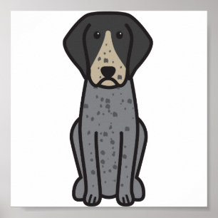 Tecknad för Bluetick Coonhoundhund Poster