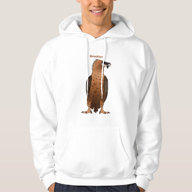 Tecknad för böjd vultur hoodie (Framsida)