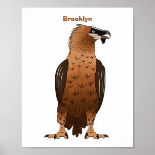 Tecknad för böjd vultur poster